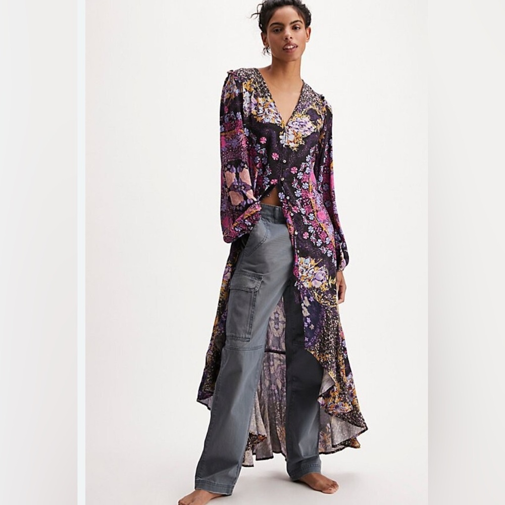 Free People Marais Printed Midi Dress Size XS - Picture 13 of 14